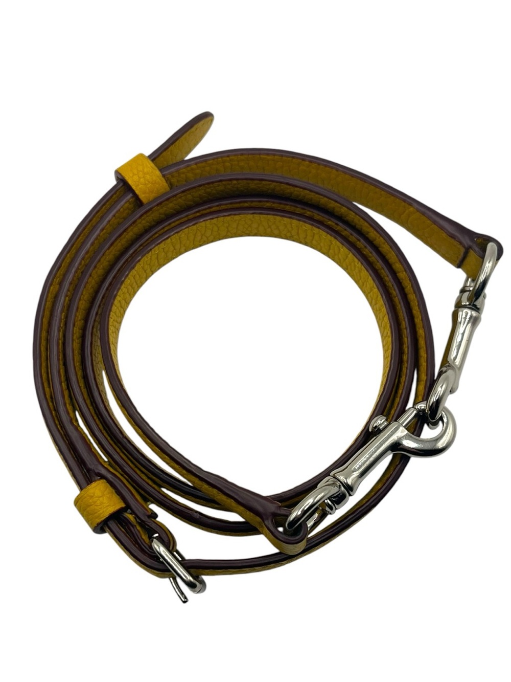 Coach Yellow Leather Adjustable Silver Hardware Replacement Strap - Picture 2 of 8